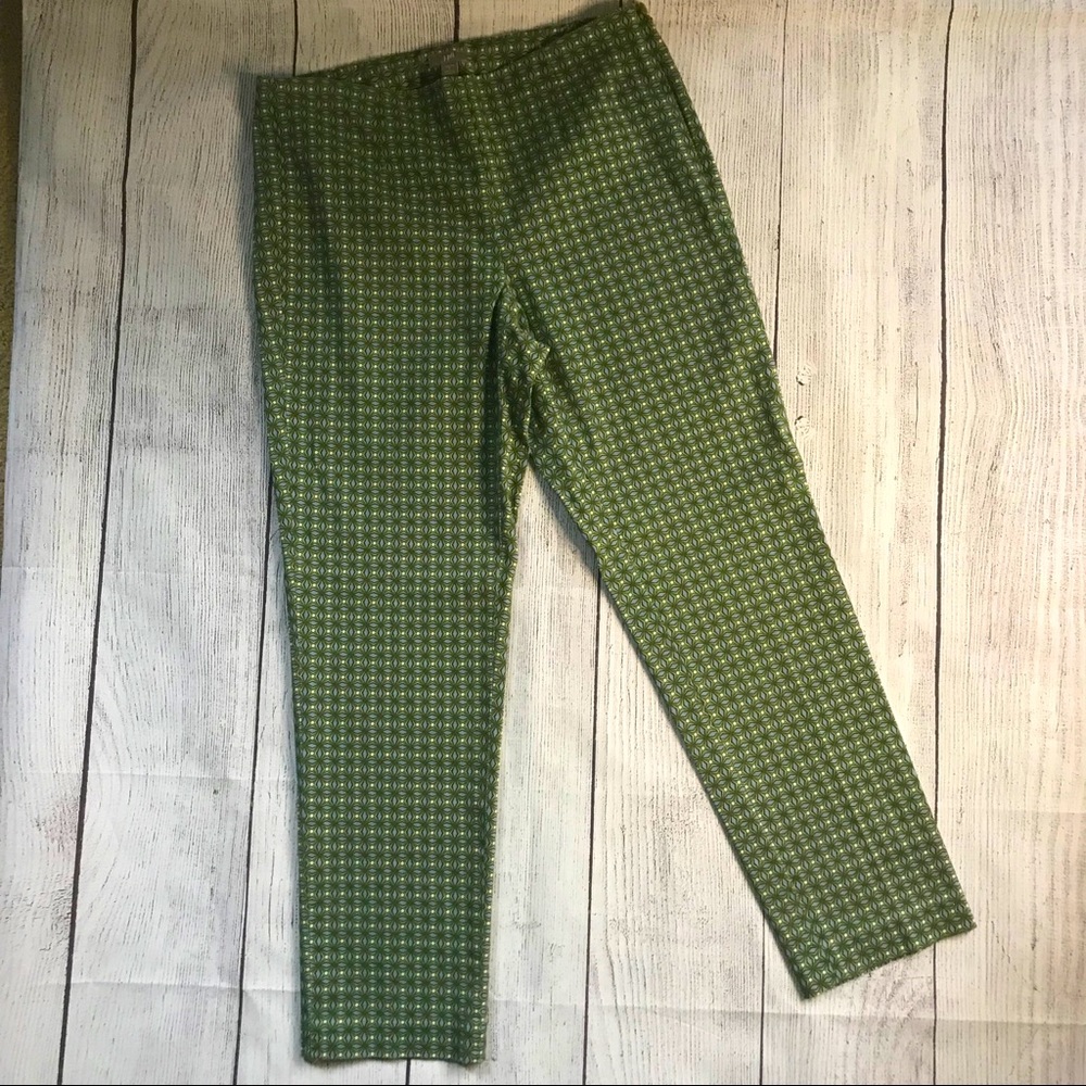 J. Jill Green Print Ankle Pants Size 8